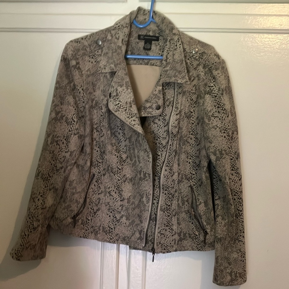 INC International Concept Faux suede moto jacket size L/XL
